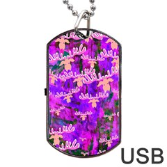 Watercolour Paint Dripping Ink Dog Tag Usb Flash (two Sides)