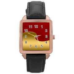 Background Banner Festive Wave Rose Gold Leather Watch  by Sapixe