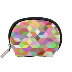 Mosaic Background Cube Pattern Accessory Pouches (small)  by Sapixe