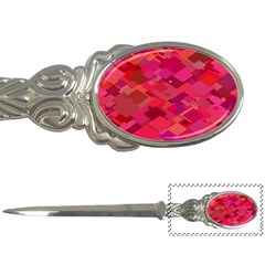 Red Background Pattern Square Letter Openers by Sapixe