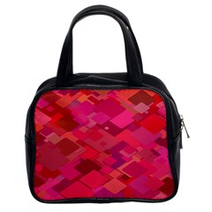 Red Background Pattern Square Classic Handbags (2 Sides) by Sapixe