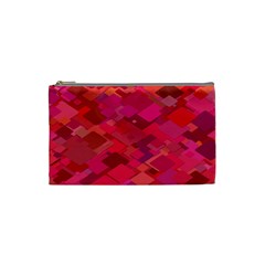 Red Background Pattern Square Cosmetic Bag (small)  by Sapixe