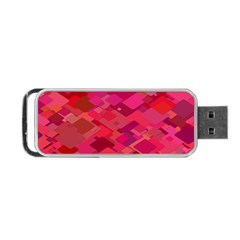 Red Background Pattern Square Portable Usb Flash (one Side)