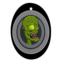 Zombie Pictured Illustration Ornament (Oval)