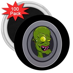 Zombie Pictured Illustration 3  Magnets (100 Pack) by Sapixe