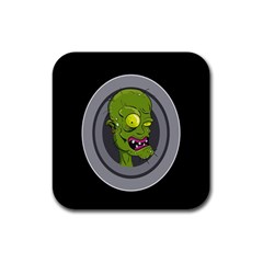 Zombie Pictured Illustration Rubber Coaster (square) 