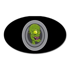 Zombie Pictured Illustration Oval Magnet