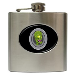 Zombie Pictured Illustration Hip Flask (6 Oz) by Sapixe