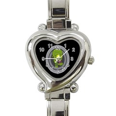 Zombie Pictured Illustration Heart Italian Charm Watch by Sapixe