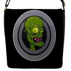Zombie Pictured Illustration Flap Messenger Bag (s) by Sapixe