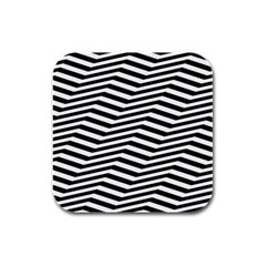 Zig Zag Zigzag Chevron Pattern Rubber Square Coaster (4 Pack)  by Sapixe