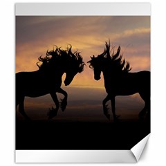 Horses Sunset Photoshop Graphics Canvas 20  X 24  