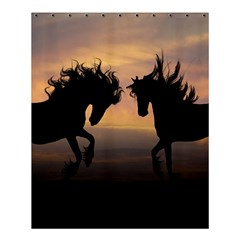 Horses Sunset Photoshop Graphics Shower Curtain 60  X 72  (medium) 