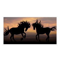 Horses Sunset Photoshop Graphics Satin Wrap by Sapixe