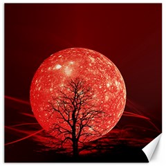 The Background Red Moon Wallpaper Canvas 12  X 12   by Sapixe