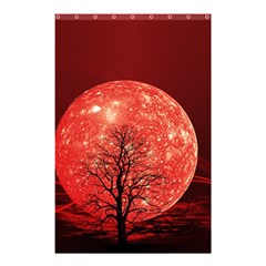 The Background Red Moon Wallpaper Shower Curtain 48  X 72  (small)  by Sapixe