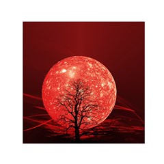 The Background Red Moon Wallpaper Small Satin Scarf (square)