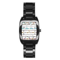 Decoration Element Style Pattern Stainless Steel Barrel Watch by Sapixe