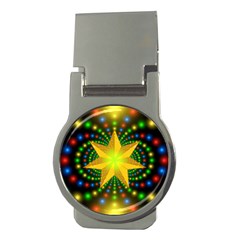 Christmas Star Fractal Symmetry Money Clips (round) 