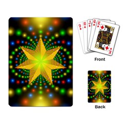 Christmas Star Fractal Symmetry Playing Card by Sapixe