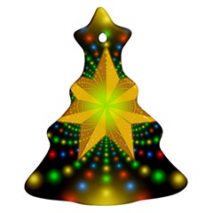 Christmas Star Fractal Symmetry Christmas Tree Ornament (two Sides) by Sapixe