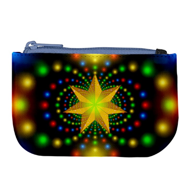 Christmas Star Fractal Symmetry Large Coin Purse