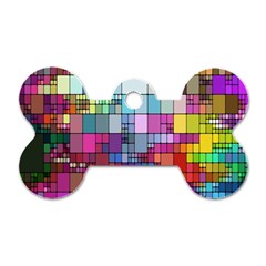 Color Abstract Visualization Dog Tag Bone (one Side)