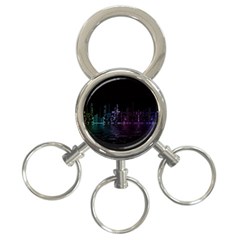 City Night Skyscrapers 3-ring Key Chains