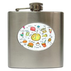 Colorful Doodle Soda Cartoon Set Hip Flask (6 Oz)