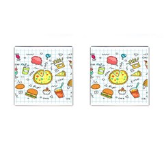 Colorful Doodle Soda Cartoon Set Cufflinks (square)