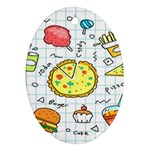 Colorful Doodle Soda Cartoon Set Oval Ornament (Two Sides) Back