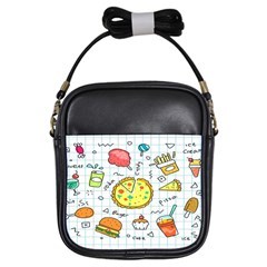 Colorful Doodle Soda Cartoon Set Girls Sling Bags by Sapixe