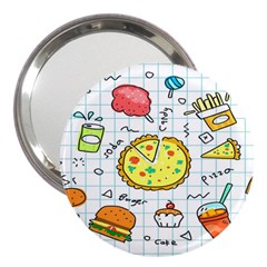 Colorful Doodle Soda Cartoon Set 3  Handbag Mirrors by Sapixe