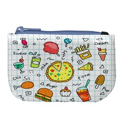 Colorful Doodle Soda Cartoon Set Large Coin Purse by Sapixe