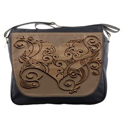 Wood Sculpt Carved Background Messenger Bags