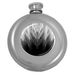 Feather Graphic Design Background Round Hip Flask (5 Oz)