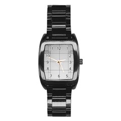 Abstract Architecture Contemporary Stainless Steel Barrel Watch by Sapixe
