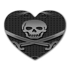 Skull Metal Background Carved Heart Mousepads by Sapixe