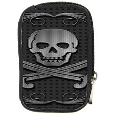 Skull Metal Background Carved Compact Camera Cases