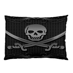 Skull Metal Background Carved Pillow Case (two Sides)