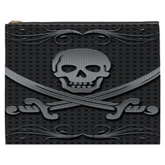 Skull Metal Background Carved Cosmetic Bag (xxxl)  by Sapixe