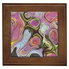 Retro Background Colorful Hippie Framed Tiles