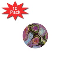 Retro Background Colorful Hippie 1  Mini Buttons (10 pack) 