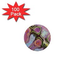 Retro Background Colorful Hippie 1  Mini Magnets (100 pack) 