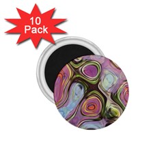 Retro Background Colorful Hippie 1.75  Magnets (10 pack) 