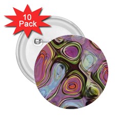 Retro Background Colorful Hippie 2.25  Buttons (10 pack) 