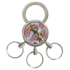 Retro Background Colorful Hippie 3-Ring Key Chains