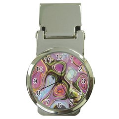 Retro Background Colorful Hippie Money Clip Watches