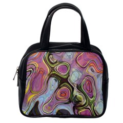 Retro Background Colorful Hippie Classic Handbags (One Side)