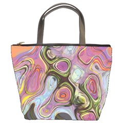 Retro Background Colorful Hippie Bucket Bags